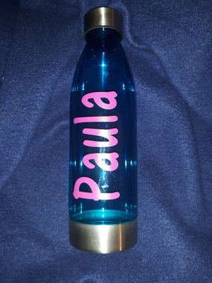 Clear Water Bottle with Name