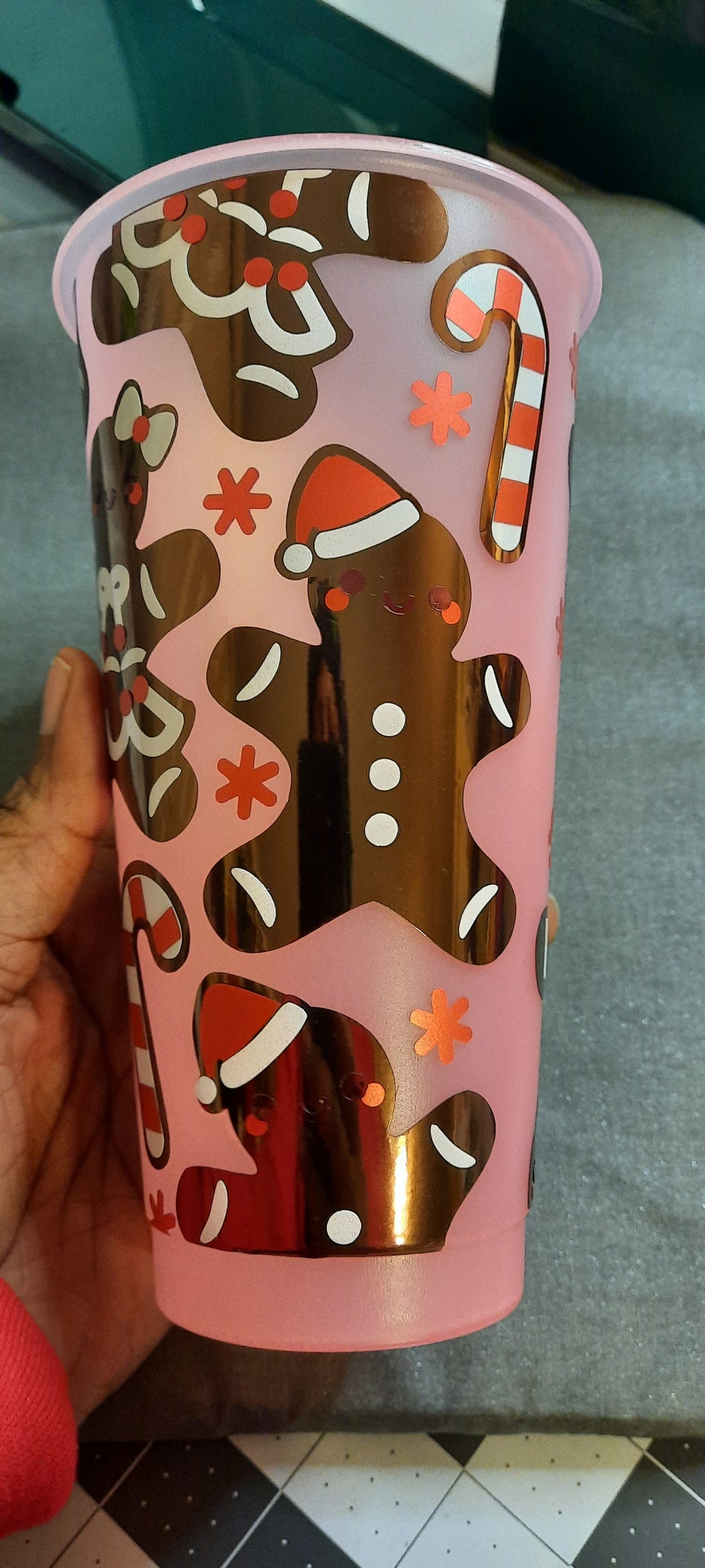 Gingerbread Color Changing Red Cold Cup