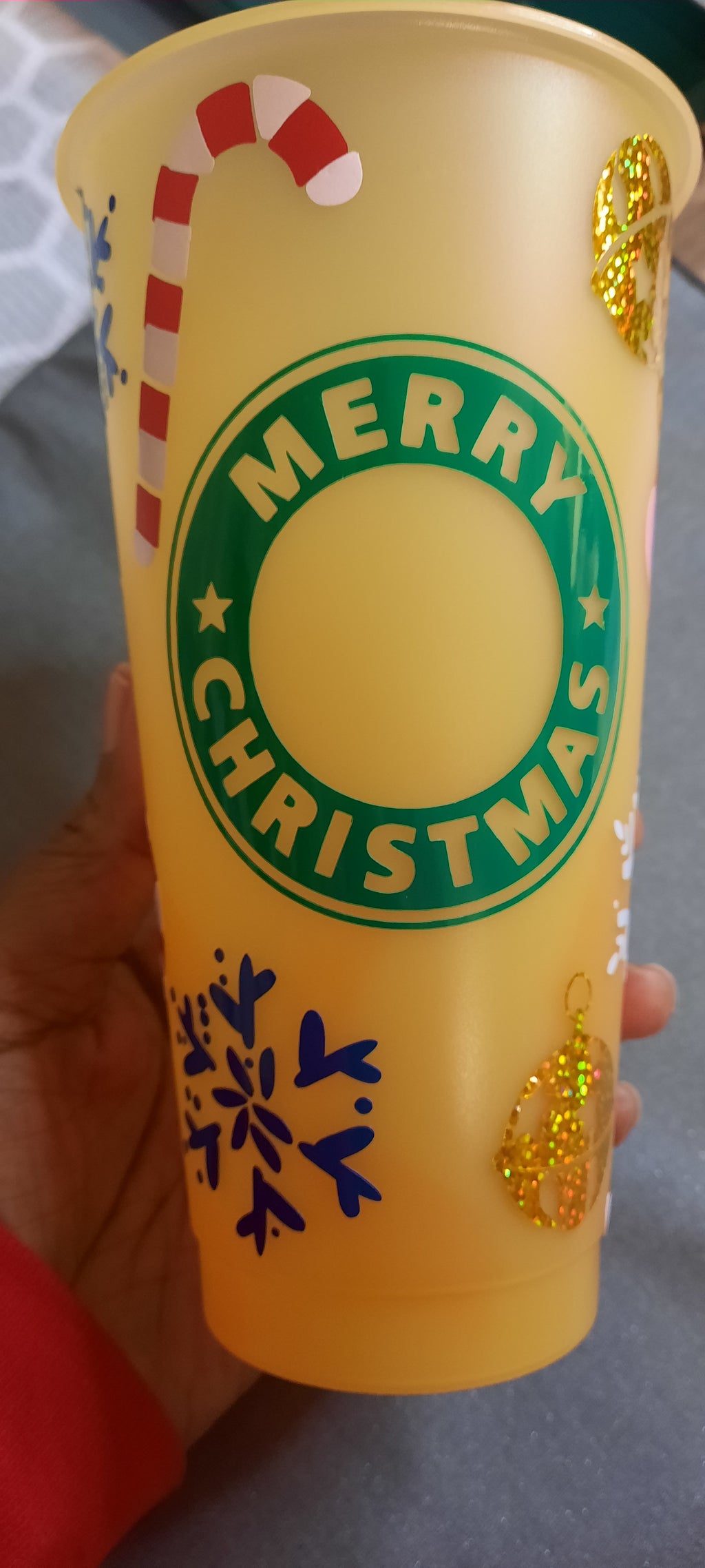 Color Changing Merry Christmas Yellow Cold Cup